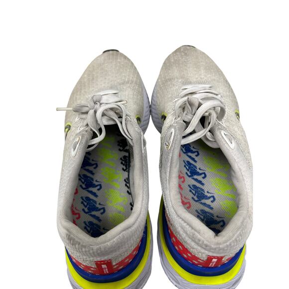 Nike React Infinity Run Flyknit 3 Prem White Volt Racer Blue - Picture 6 of 7